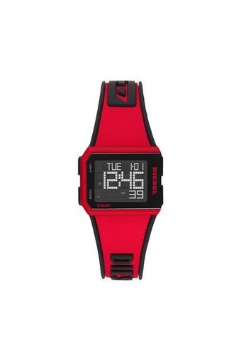 Chopped digital red silicone watch