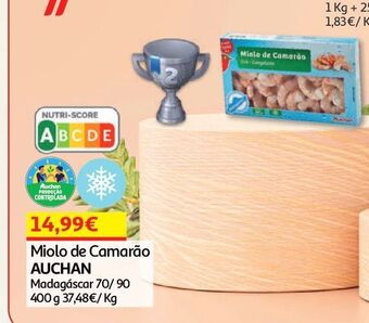 Miolo de camarão auchan madagascar 70/90 400g