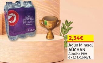 Água mineral auchan alcalina ph9 6x1.5l