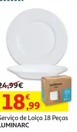 Auchan Serviço de loiça vajilla 18 pcs bl plumi luminarc promoção