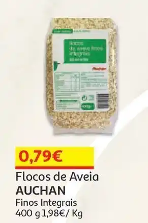 Auchan Flocos de aveia viver melhor equil. finos integrais 400g promoção