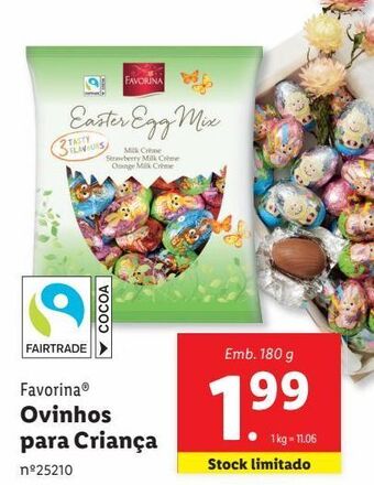 Lidl Ovo de chocolate favorina promoção