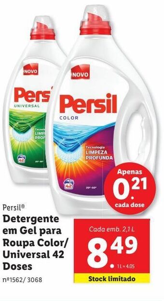 Lidl Detergente gel persil promoção