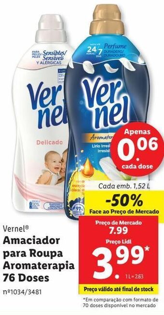 Lidl Amaciador vernel promoção