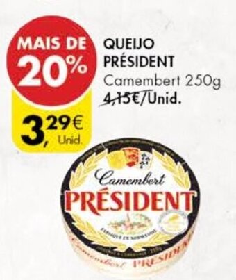 Pingo Doce Queijo Président 250g promoção