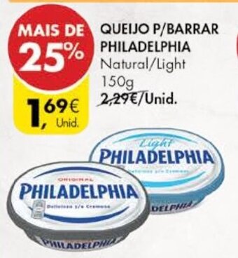Pingo Doce Queijo p/ Barrar Philadelphia 150g promoção