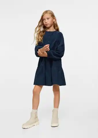 Mango Vestido de microbombazina com folhos promoção