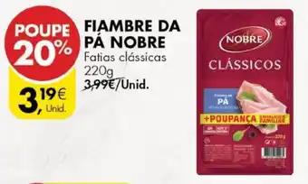 Pingo Doce Fiambre da Pá Nobre 220g promoção