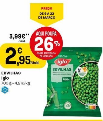 Intermarché Ervilhas verdes iglo promoção