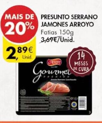 Pingo Doce Presunto Serrano jamones Arroyo 150g promoção