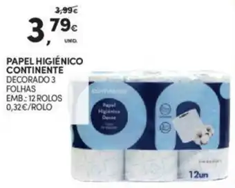 Continente Papel Higiénico Continente 12 rolos promoção