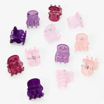 Mixed purple mini hair claws - 12 pack