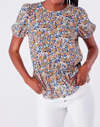 Naf Naf Blusa flores color crudo promoção