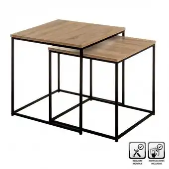 Conjunto 2 mesas metal/mdf