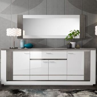 Homy Casa Aparador bellaria 4 portas e 1 gaveta e led promoção