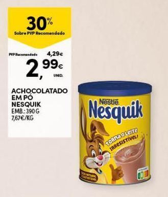 Continente Bom dia Chocolate em pó nesquik promoção