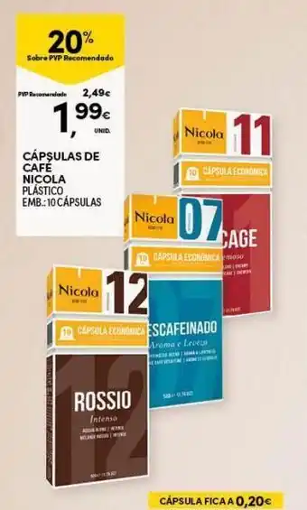 Cápsulas de café nicola