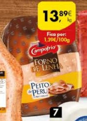 Pingo Doce Peito de Peru em Forno de Lenha Campofrio promoção