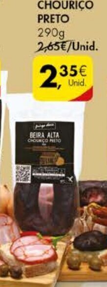 Pingo Doce Chouriço Preto 290g promoção