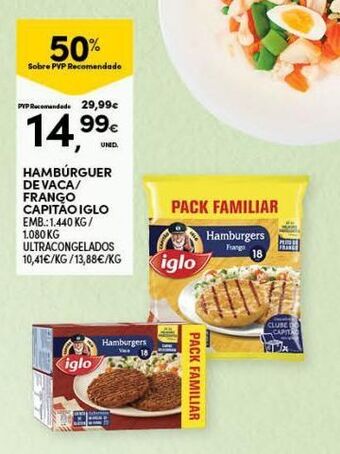 Continente Bom dia Hambúrguer iglo promoção