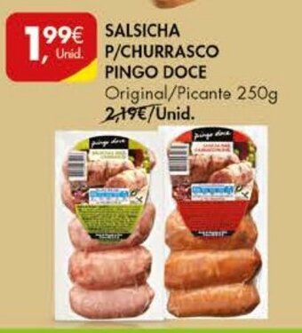 Pingo Doce Salsicha P/Churrasco Pingo Doce 250g promoção