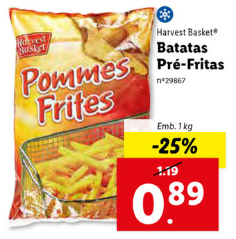 Lidl Harvest Basket Batatas Pré-Fritas 1kg promoção