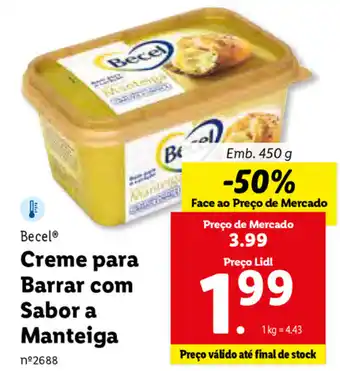 Lidl Becel Creme para Barrar com Sabor a Manteiga 450g promoção