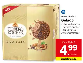 Lidl Ferrero Rocher Gelado 280ml promoção