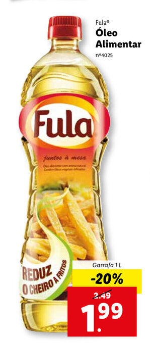 Lidl Fula Óleo Alimentar 1L promoção
