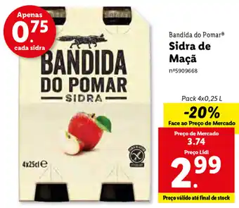 Lidl Bandida do Pomar Sidra de Maça 4 x 0,25L promoção
