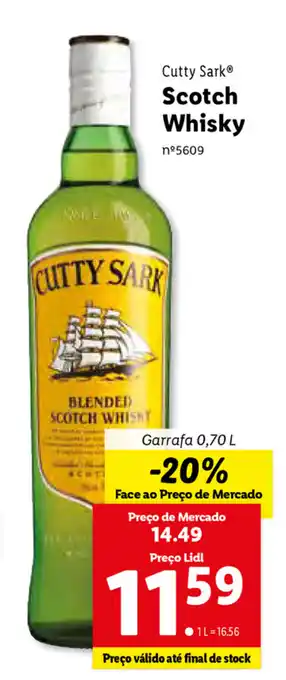 Lidl Cutty Sark Scotch Whisky 0,70L promoção