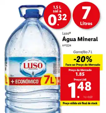 Lidl Luso Água Mineral 7L promoção