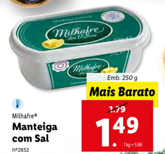 Lidl Milhafre Manteiga com Sal 250g promoção