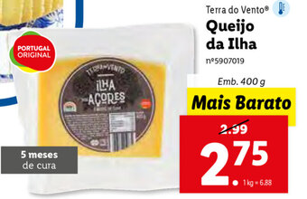Lidl Terra Do Vento Queijo da Ilha 400g promoção
