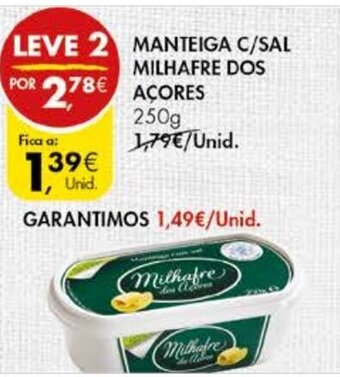 Pingo Doce Manteiga C/ Sal Milhafre Dos Açores 250g promoção