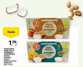 Continente Vegegurte Base Coco/ Amêndoa Continente 2x120g promoção