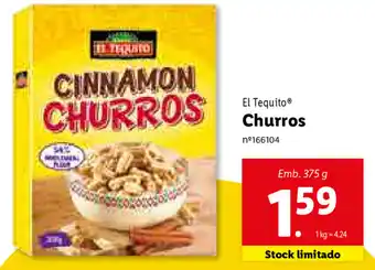 Lidl El Tequito Churros 375g promoção
