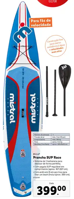 Lidl Mistral Prancha SUP Race promoção
