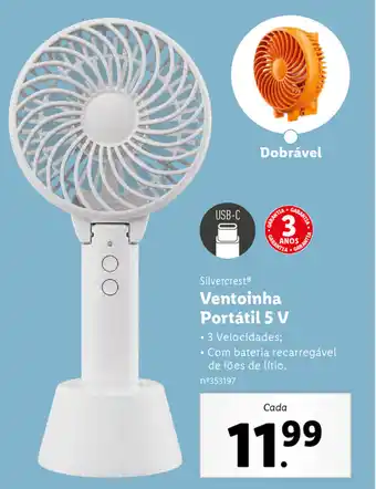 Lidl Silvercrest  Ventoinha Portátil 5V promoção