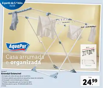 Lidl Aquapur Estendal Extensível 111-200x54, 5x91,5cm promoção