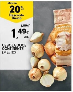 Continente Cebola Doce Continente 1kg promoção