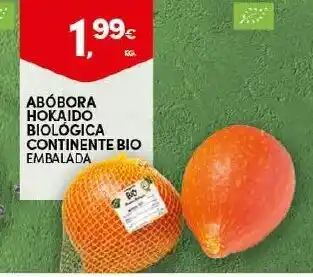 Continente Abóbora Hokaido Biológica Continente Bio Embalada promoção