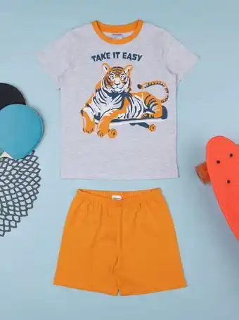 Prénatal Pigiama jersey bimbo grigio/arancione - prénatal promoção