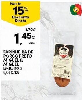 Continente Farinheira de Porco Preto Miguel & Miguel 160g promoção