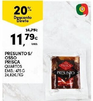 Continente Presunto S/ Osso Prisca 475g promoção