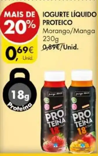Pingo Doce Iogurte Líquido Proteico Morango/Manga 230g promoção