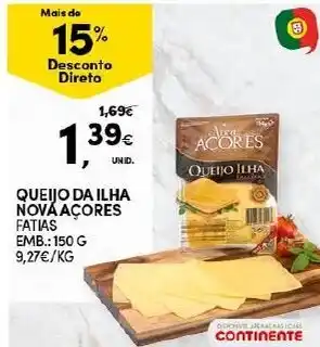 Continente Queijo da Ilha Nova Açores Fatias 150g promoção