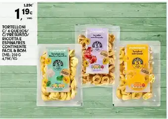 Continente Tortelloni C/ 4 Queijos Continente Fácil & Bom 250g promoção