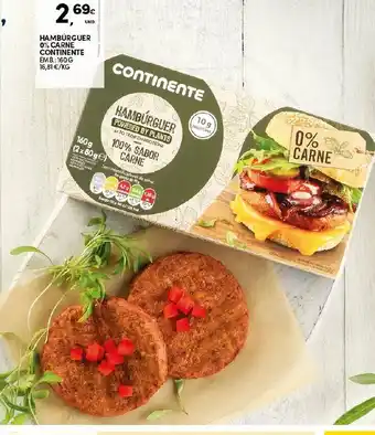 Continente Hambúrguer 0% Carne Continente 160g promoção
