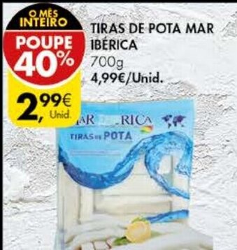 Pingo Doce Tiras de Pota Mar Ibérica 700g promoção